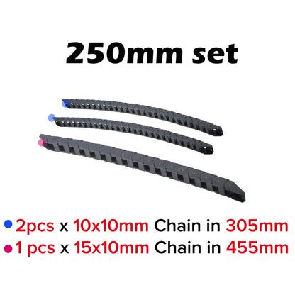 Mellow Hohe Qualität Nylon 250-350mm VORON 2,4 Kabel Ketten Set schwarz Openning Typ Draht Ketten Für 3D drucker