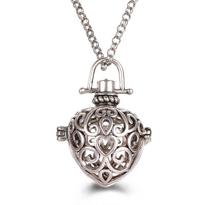 2020 beliebte Multi-Stile hohle Vintage-Halskette Schmuck Musik Ball Schwangerschaft Glocke Halskette Aroma ätherisches Öl Medaillon Anhänger
