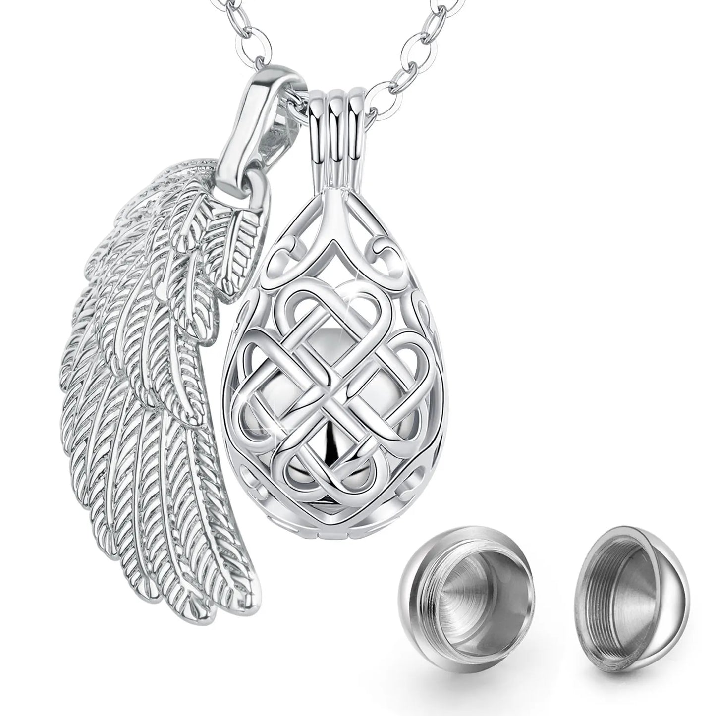 EUDORA Urne Feuerbestattung Anhänger 14mm Celtic Festival Käfig Stift Medaillon Asche Halter Andenken Kapsel Halskette Hohl Ball DIY Schmu