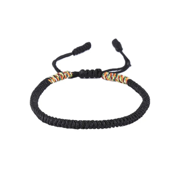 Multicolored Thread Bracelet, Tibetan Buddhism, Love, Lucky Charm, Tibetan Bracelets and Bangles for Women and Men, Handmade Knotted Rope