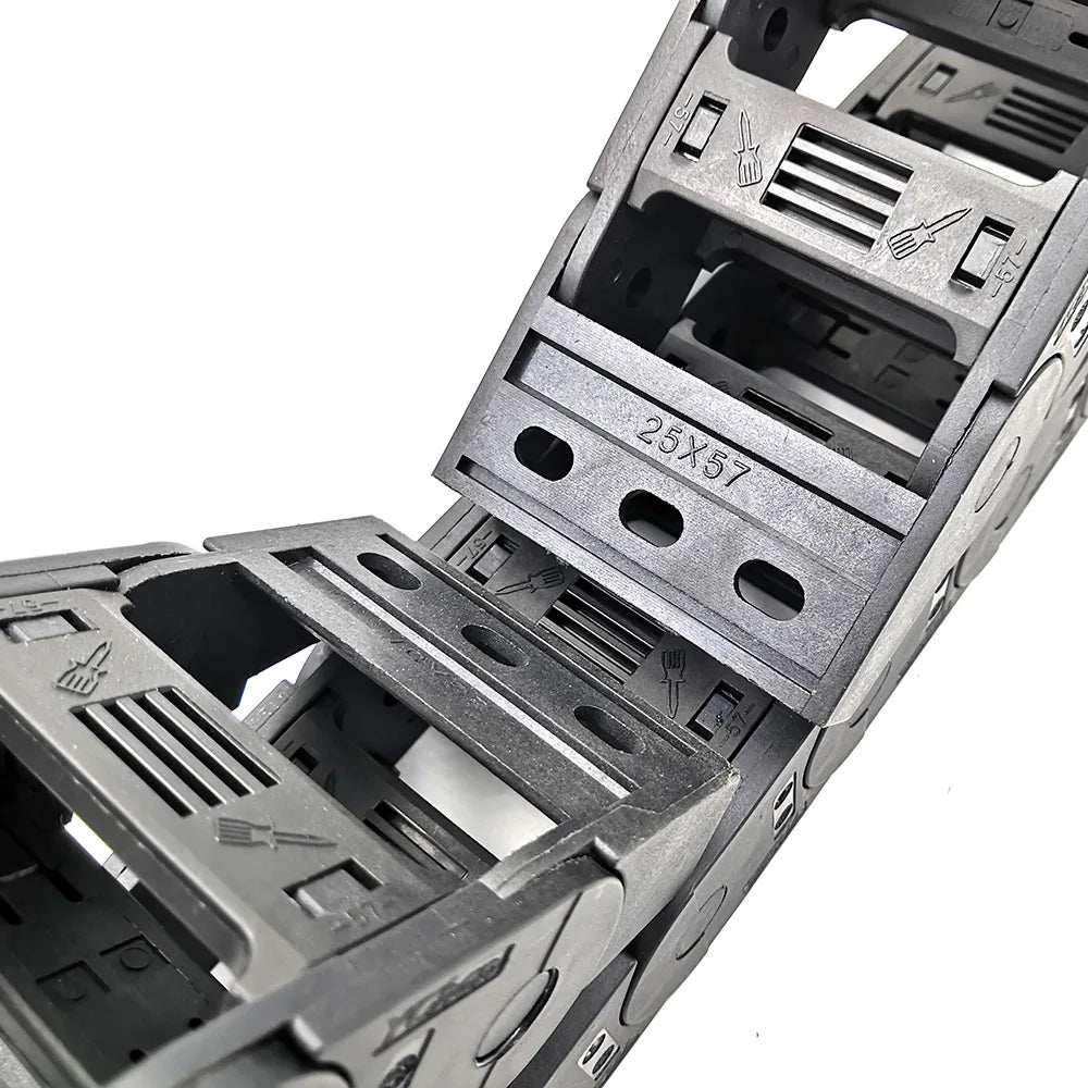 YCHEN 1 Meter 25er-Serie Schleppkette Kabelträger Kabelbrücke Typ 25X25 25X38 25X50 25X57 25X77 Übertragungsteile