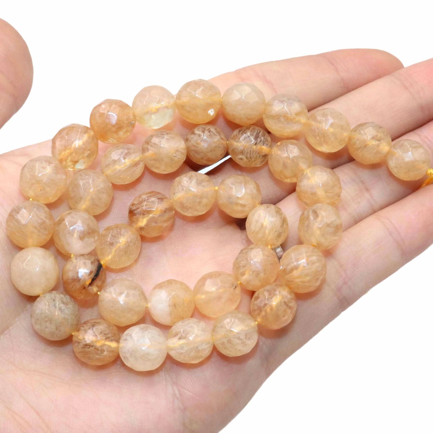 Naturstein Facettierte Gelbe Citrin Quarz Spacer Perlen Für Schmuck Machen DIY Armband Halskette Zubehör 4/6/8/10/12mm