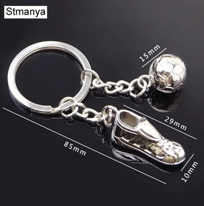 Mode Fußball Metall Schlüsselanhänger Männer Geschenk Schlüsselanhänger Fußballschuhe und Fußball Auto Schlüsselanhänger Geschenk Party Schlüsselanhänger Schmuck