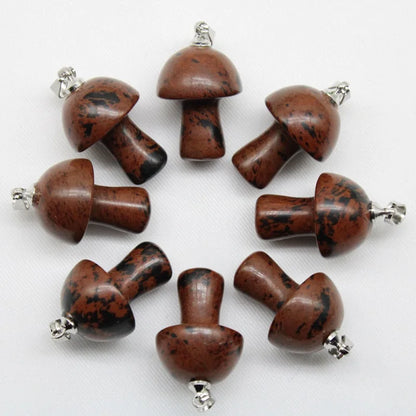 15 stücke Natürliche Stein Anhänger Quarz Kristall Amethyst Achate Aventurin Pilz Stein Anhänger für DIY Machen Zubehör