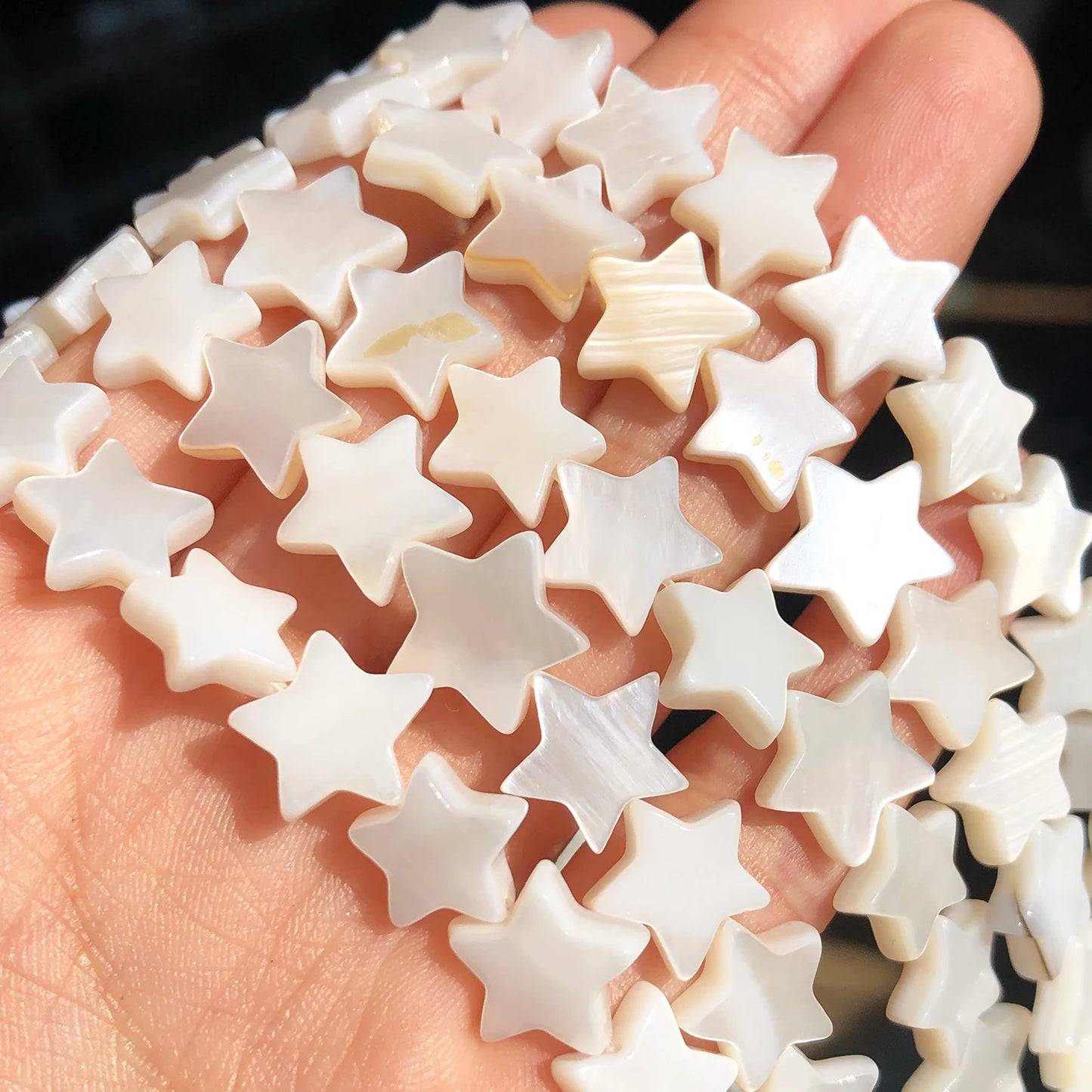 Natürliche weiße Sternform Süßwasser Muschelperlen fünfzackiger Stern lose Perlen für DIY Handwerk Schmuckherstellung Armband Zubehör