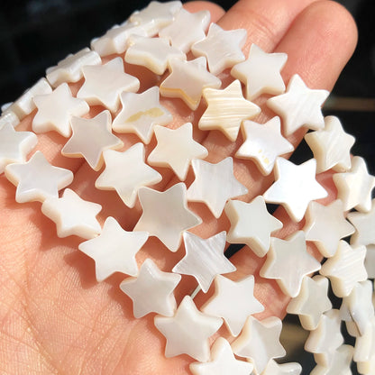 Natürliche weiße Sternform Süßwasser Muschelperlen fünfzackiger Stern lose Perlen für DIY Handwerk Schmuckherstellung Armband Zubehör