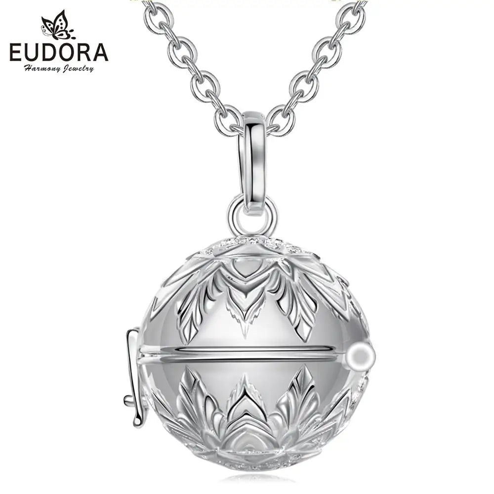 Eudora Urne Einäscherung Anhänger 18mm Lotus geöffnet Käfig Medaillon Asche Halter Andenken Kapsel Halskette Glockenspiel Ball DIY feinen Schmuck k408