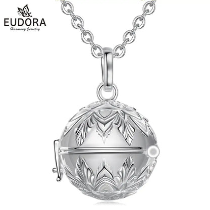 Eudora Urne Einäscherung Anhänger 18mm Lotus geöffnet Käfig Medaillon Asche Halter Andenken Kapsel Halskette Glockenspiel Ball DIY feinen Schmuck k408