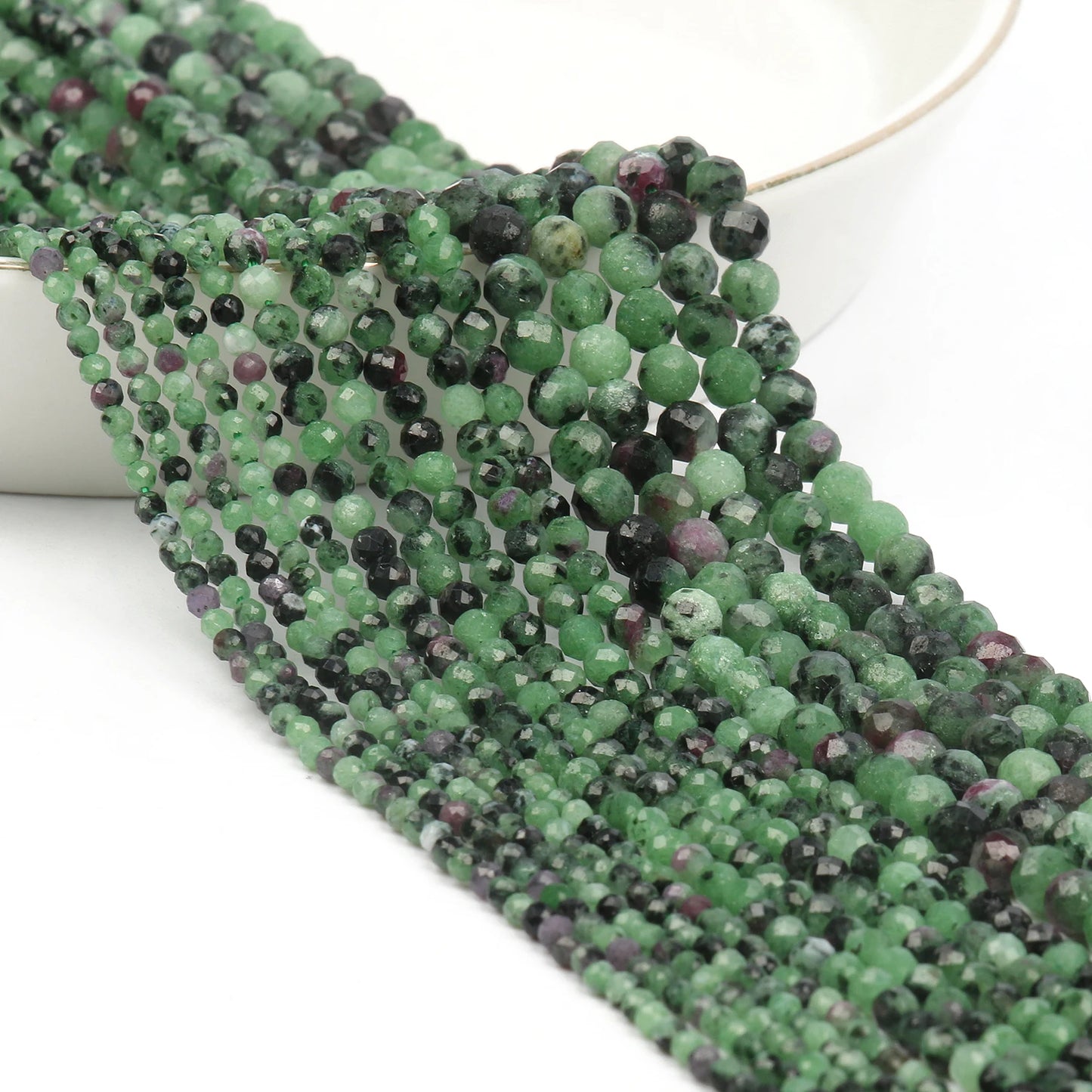 Natürlicher blauer Sandstond 2/3/4 mm facettierte lose Mineralperlen für Schmuckherstellung DIY Weihnachtsgeschenk Armbänder 15'' winziger Stein