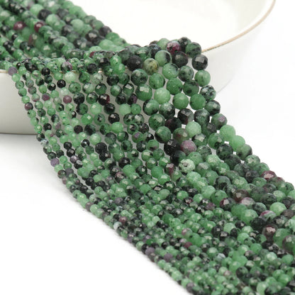 Natürlicher blauer Sandstond 2/3/4 mm facettierte lose Mineralperlen für Schmuckherstellung DIY Weihnachtsgeschenk Armbänder 15'' winziger Stein