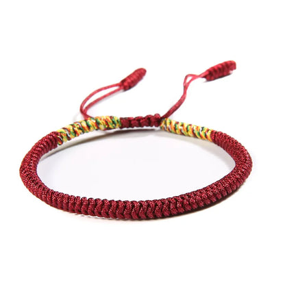 Multicolored Thread Bracelet, Tibetan Buddhism, Love, Lucky Charm, Tibetan Bracelets and Bangles for Women and Men, Handmade Knotted Rope