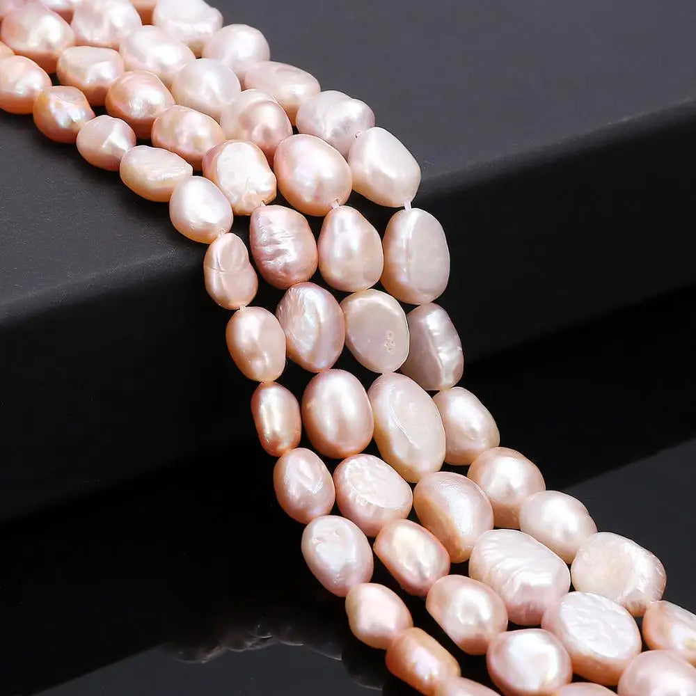 Feine 100 % natürliche Süßwasserperlen, rosa, weiß, unregelmäßige Reisform, Perlen für Schmuckherstellung, DIY-Armband, Halskette, Ohrringe