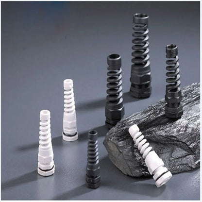 50 stücke Gummi gewinde verschraubung Nylon kabelverschraubung PG7 wasserdichte Draht Kabel leitung stecker IP68 Anti-biegen kunststoff kabel hülse