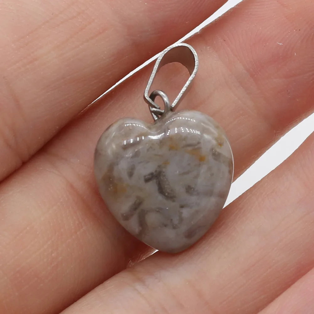 Heißer Verkauf Mode Natürliche Herz-förmigen Halb-wertvolle Rose Quarz Stein Anhänger Charme für Schmuck Machen DIY Halskette 16x16mm 1PC