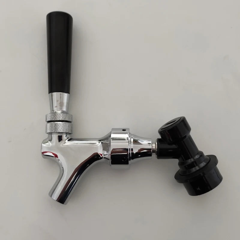 Hause Brauen Fassbier Wasserhahn Einstellbar Bier Tap Wasserhahn mit Flow Controller Chrome Plating Schaft mit Gewinde Ball Lock