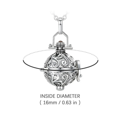 EUDORA Urne Feuerbestattung Anhänger 16mm Ratta Geöffnet Käfig Medaillon Asche Halter Andenken Kapsel Halskette Chime Ball DIY Edlen Schmuck H064