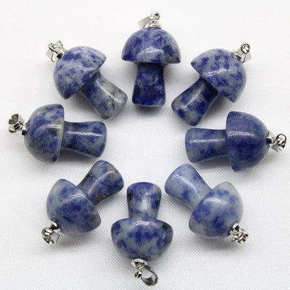 15 stücke Natürliche Stein Anhänger Quarz Kristall Amethyst Achate Aventurin Pilz Stein Anhänger für DIY Machen Zubehör