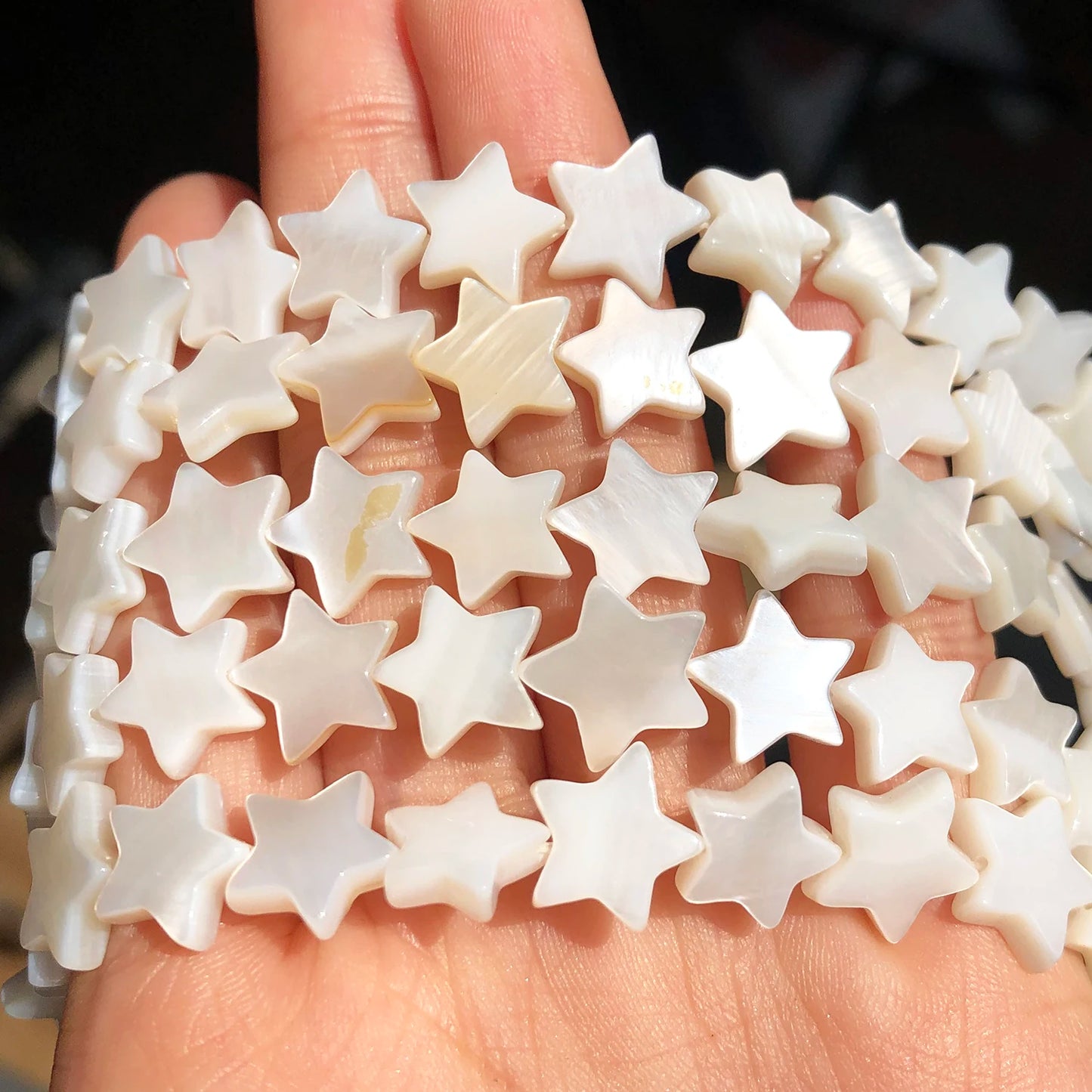 Natürliche weiße Sternform Süßwasser Muschelperlen fünfzackiger Stern lose Perlen für DIY Handwerk Schmuckherstellung Armband Zubehör