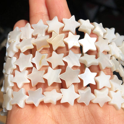 Natürliche weiße Sternform Süßwasser Muschelperlen fünfzackiger Stern lose Perlen für DIY Handwerk Schmuckherstellung Armband Zubehör