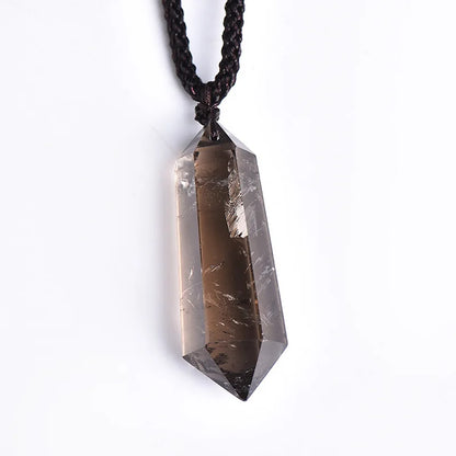 1Pc Smokey Quarz Doppel Wies Pendent Kristall Edelstein Natürliche Stein Chakra Healing Kristalle Halskette