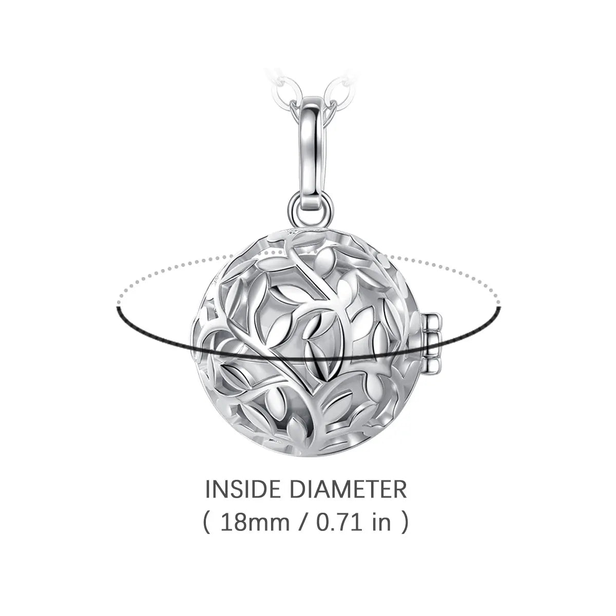 EUDORA Urne Feuerbestattung Anhänger 18mm Olive Leaf Cage Medaillon Asche Halter Andenken Kapsel Halskette Hohl Ball DIY Schmuck k332n14