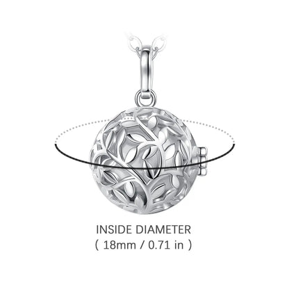 EUDORA Urne Feuerbestattung Anhänger 18mm Olive Leaf Cage Medaillon Asche Halter Andenken Kapsel Halskette Hohl Ball DIY Schmuck k332n14
