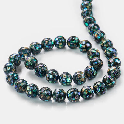 5 stücke Luxus Natürliche Abalone Sea Shell Puzzle Runde Perlen Aurora Paua DIY Handgemachte Neckalce Ohrring Armband Schmuck Finden