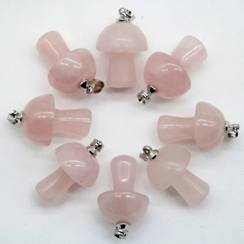 15 stücke Natürliche Stein Anhänger Quarz Kristall Amethyst Achate Aventurin Pilz Stein Anhänger für DIY Machen Zubehör