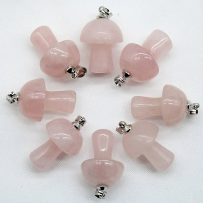 15 stücke Natürliche Stein Anhänger Quarz Kristall Amethyst Achate Aventurin Pilz Stein Anhänger für DIY Machen Zubehör