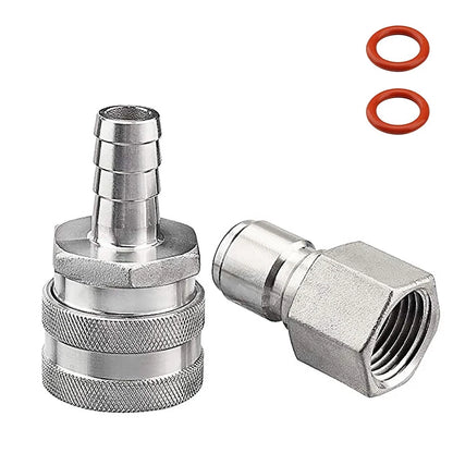 1/2" NPT Bier-Schnelltrennset, 1/2" Barb 304 Edelstahl Schnelltrennset Moonshine Fitting Connectors HomeBrewing