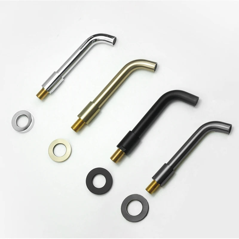 Messing Gold Chrom Schwarz Grau Auslauf Bad Mischer Waschbecken Wasserhahn Becken Eitelkeit Wasser Armaturen 150/200/250 MM Wasserhahn Ersatz Ausläufe