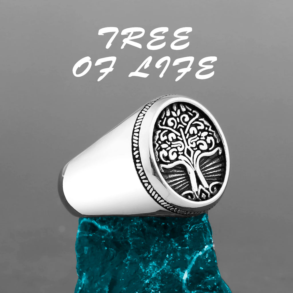 Nordic Viking Edelstahl Ring Anker Kompass Baum des Lebens Viking Rune Wolf Männer und Frauen Ring Schmuck Fabrik Großhandel