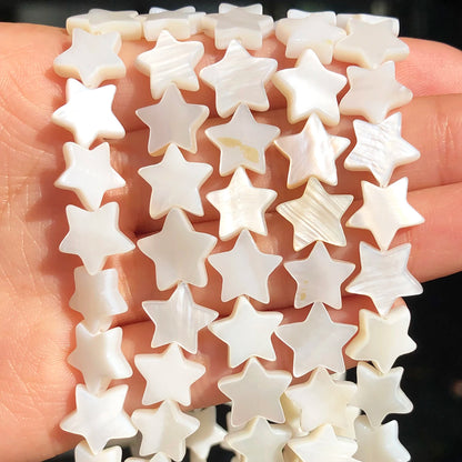 Natürliche weiße Sternform Süßwasser Muschelperlen fünfzackiger Stern lose Perlen für DIY Handwerk Schmuckherstellung Armband Zubehör