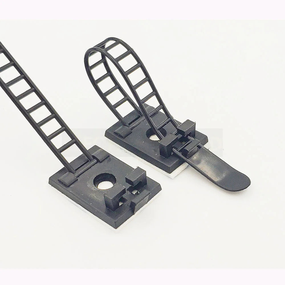 Kabelbinder halterungen 100 stücke schwarz weiß Farbe Kabel klemmen 18*25 Draht klemme Kabelbinder halterung verstellbarer Kabelbinder halter Kleber