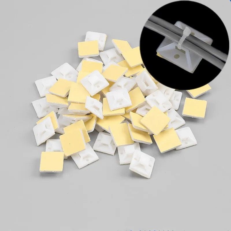 Kabelbinder 250/500/1000 Stück Kabelbasis Schwarz und Weiß Kfz-Kabel Selbstklebende Halterung Kabelbinderhalter Basis
