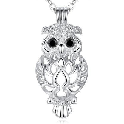 EUDORA Urne Feuerbestattung Anhänger 14mm Eule Käfig Offene Medaillon Asche Halter Andenken Kapsel Halskette Hohl Ball DIY Schmu k332n14