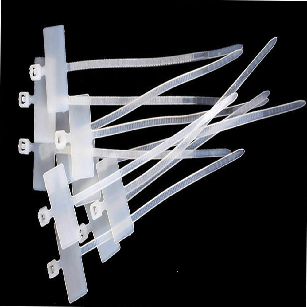 100 Stück Kabelbinder zum Schreiben von Draht, Stromkabel, Etiketten, Markierungsetiketten, Nylon, selbstsichernde Krawatte, Netzwerkkabel, Markierungskabel, Drahtband, Reißverschluss