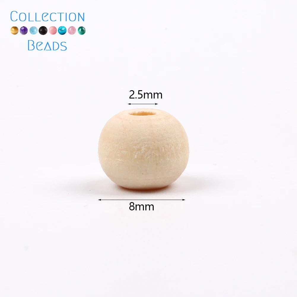 4-50mm 1-1000 Stück natürliche Holzperlen runde Abstandshalter Holzperle bleifreie Kugeln Charms DIY für Schmuckherstellung handgefertigte Accessoires