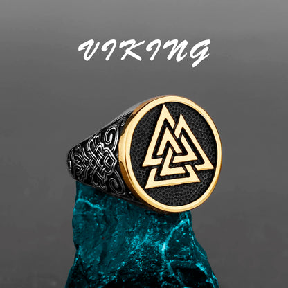 Nordic Viking Edelstahl Ring Anker Kompass Baum des Lebens Viking Rune Wolf Männer und Frauen Ring Schmuck Fabrik Großhandel