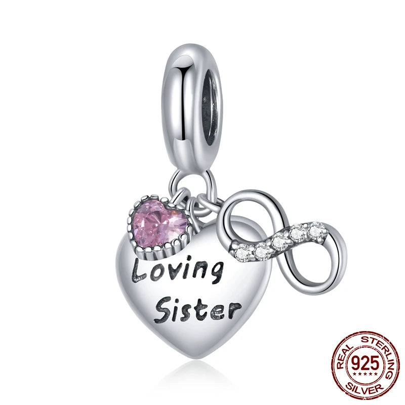 WOSTU Echt 925 Sterling Silber Herz Perlen Blume Retro Muster Charms Anhänger Fit Original DIY Armband Halskette Silber Schmuck