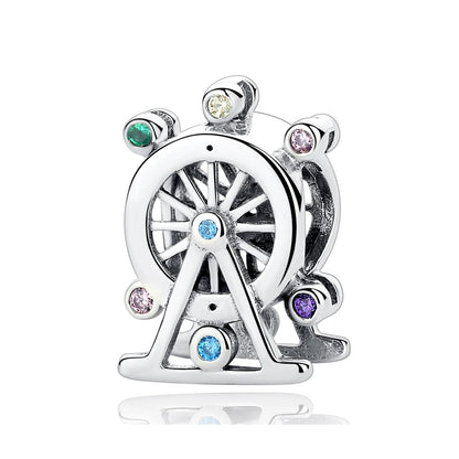 Original 100% 925 Sterling Silber Charm Bead Reise Taxi Motorrad Riesenrad Charms Fit Pandora Armbänder Frauen Diy Schmuck