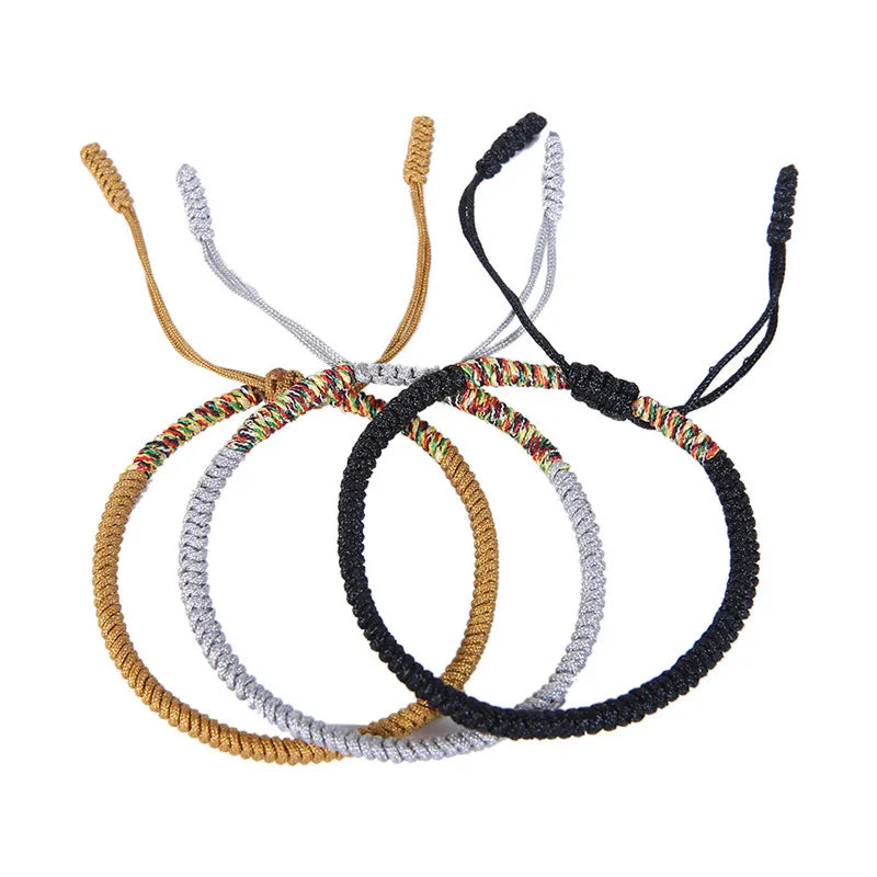 Multicolored Thread Bracelet, Tibetan Buddhism, Love, Lucky Charm, Tibetan Bracelets and Bangles for Women and Men, Handmade Knotted Rope