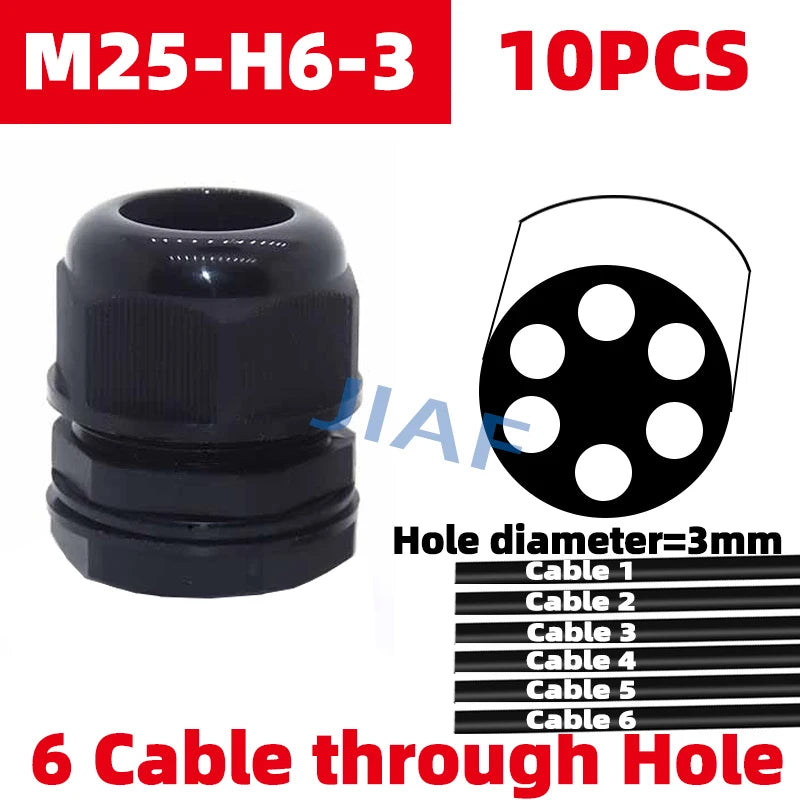 10PCS Mehr Löcher Wasserdichte Kunststoff Kabelverschraubung M20 * 1,5 Mit Abschlepplöcher M25 * 1,5 Nylonverschraubung M32 * 1,5 Schwarz Grau Dichtungsverbindung M16