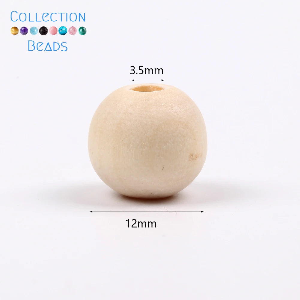 4-50mm 1-1000 Stück natürliche Holzperlen runde Abstandshalter Holzperle bleifreie Kugeln Charms DIY für Schmuckherstellung handgefertigte Accessoires