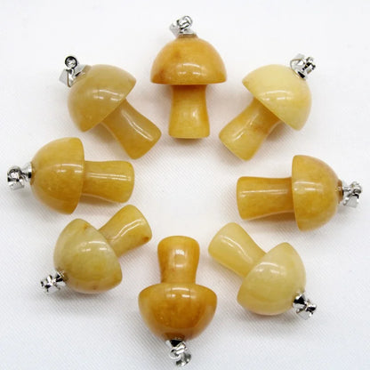 15 stücke Natürliche Stein Anhänger Quarz Kristall Amethyst Achate Aventurin Pilz Stein Anhänger für DIY Machen Zubehör