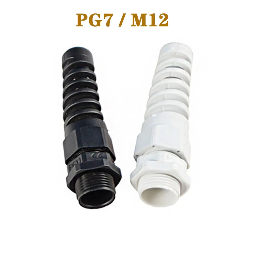50 stücke Gummi gewinde verschraubung Nylon kabelverschraubung PG7 wasserdichte Draht Kabel leitung stecker IP68 Anti-biegen kunststoff kabel hülse