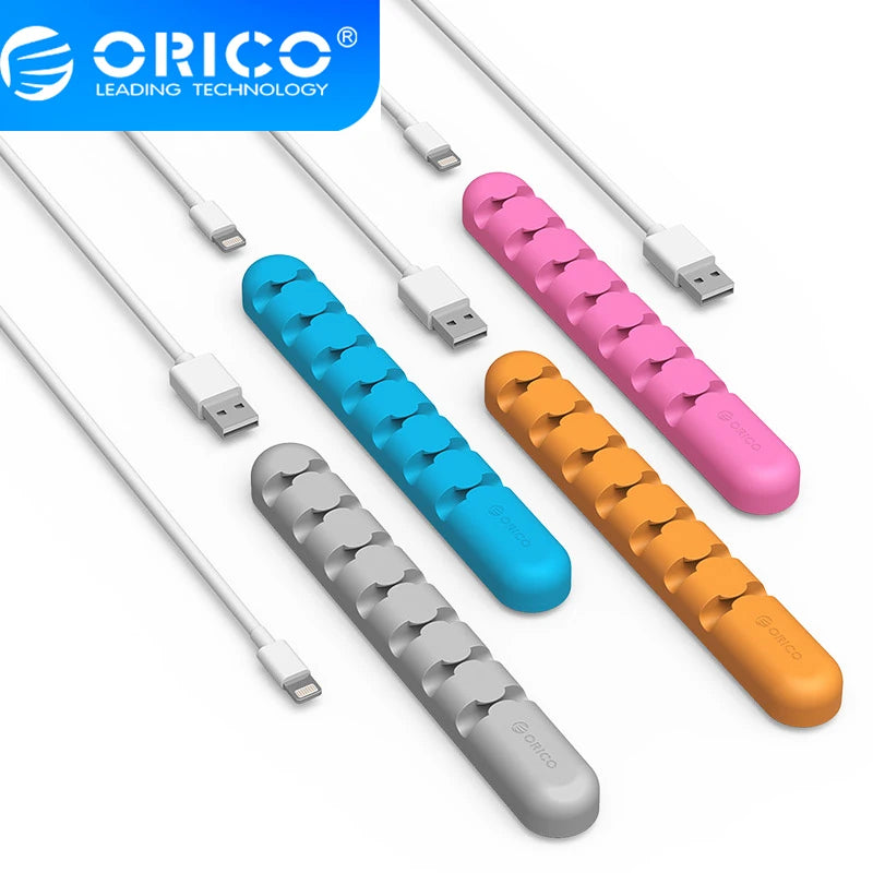 ORICO Mehrzweck Desktop telefon Kabel Wickler Kopfhörer clip Ladegerät Veranstalter Management Draht Silikon Halter 7 slot Streifen, CBS7