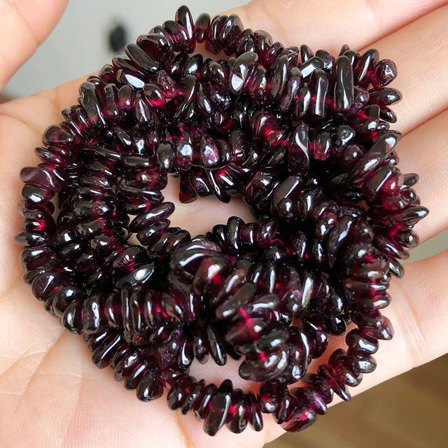 3–8 mm natürliche unregelmäßige rote Granatsteinperlen, Kieschips, lose Distanzperlen für Schmuckherstellung, DIY-Ohrring-Halsketten-Zubehör