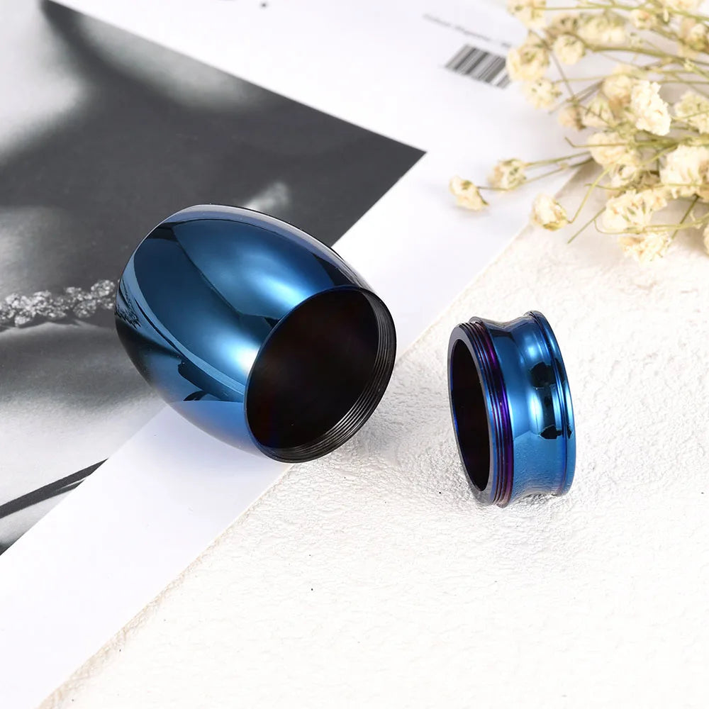 Cute Rabbit and Moon Cremation Keepsake Urns for Human Ashes of Pet Mini Small Funeral Casket Titanium Stainless Steel Angel Memorial Jar