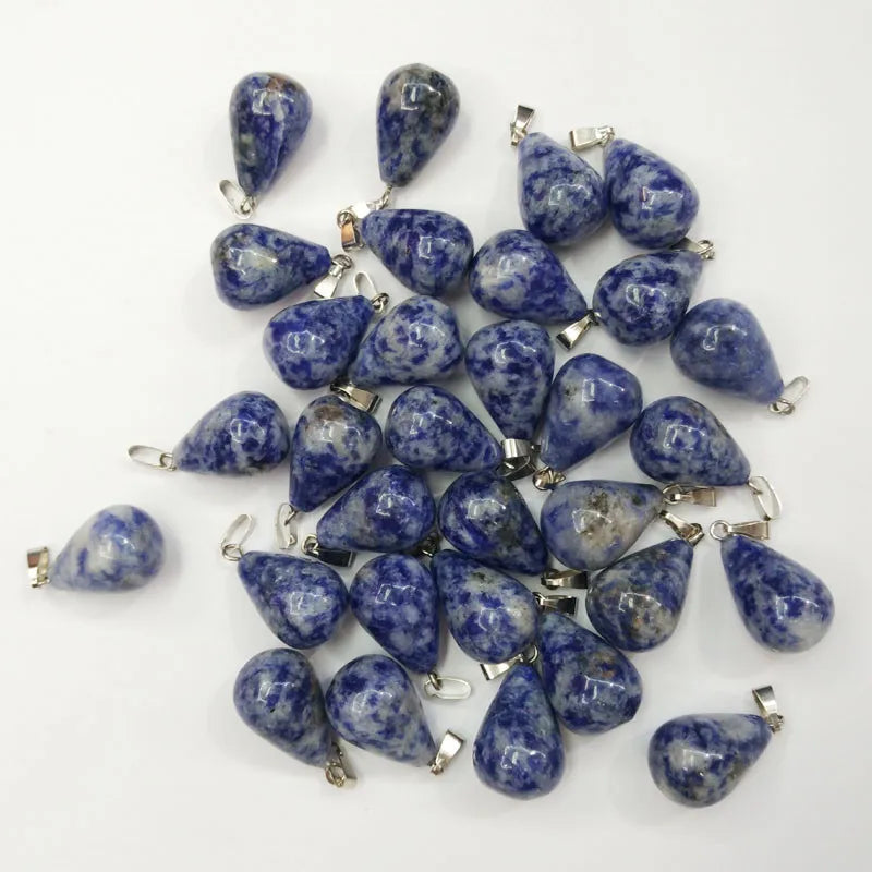 Mode verschiedene gemischte Naturstein Wassertropfen Anhänger Charms DIY Halsketten Schmuck Zubehör machen 50 teile/los Großhandel